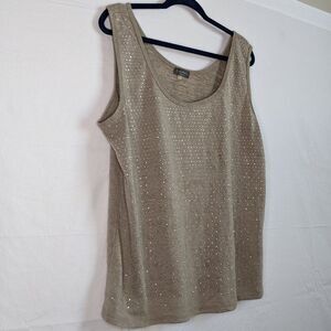 MARLED Knit Tank Sparkly Lightweight Sleeveless Sweater with BLING!  Size XL